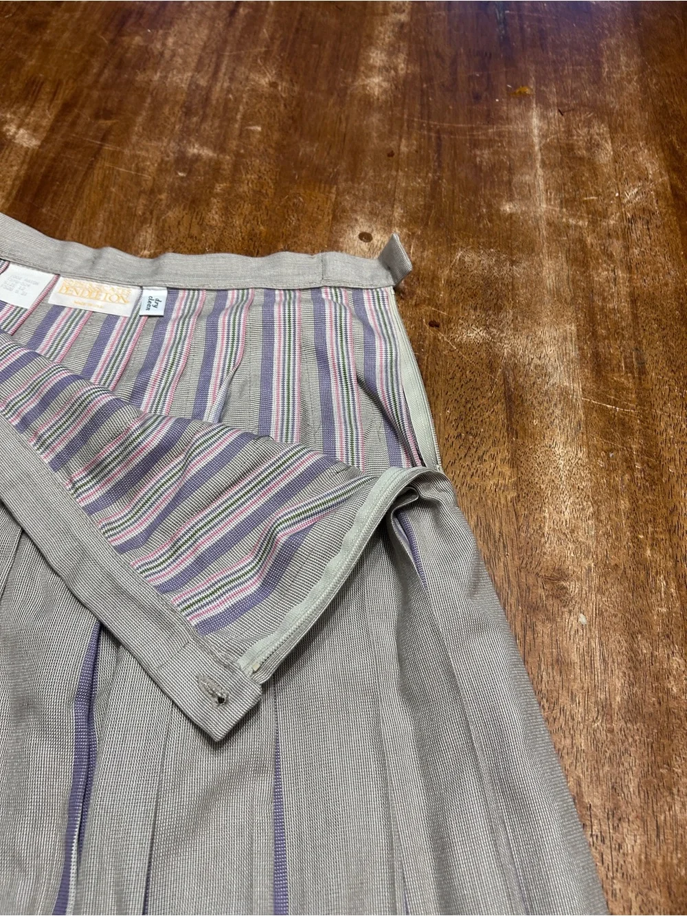 1980s/90s vintage Pendleton pleated purple plaid midi skirt
